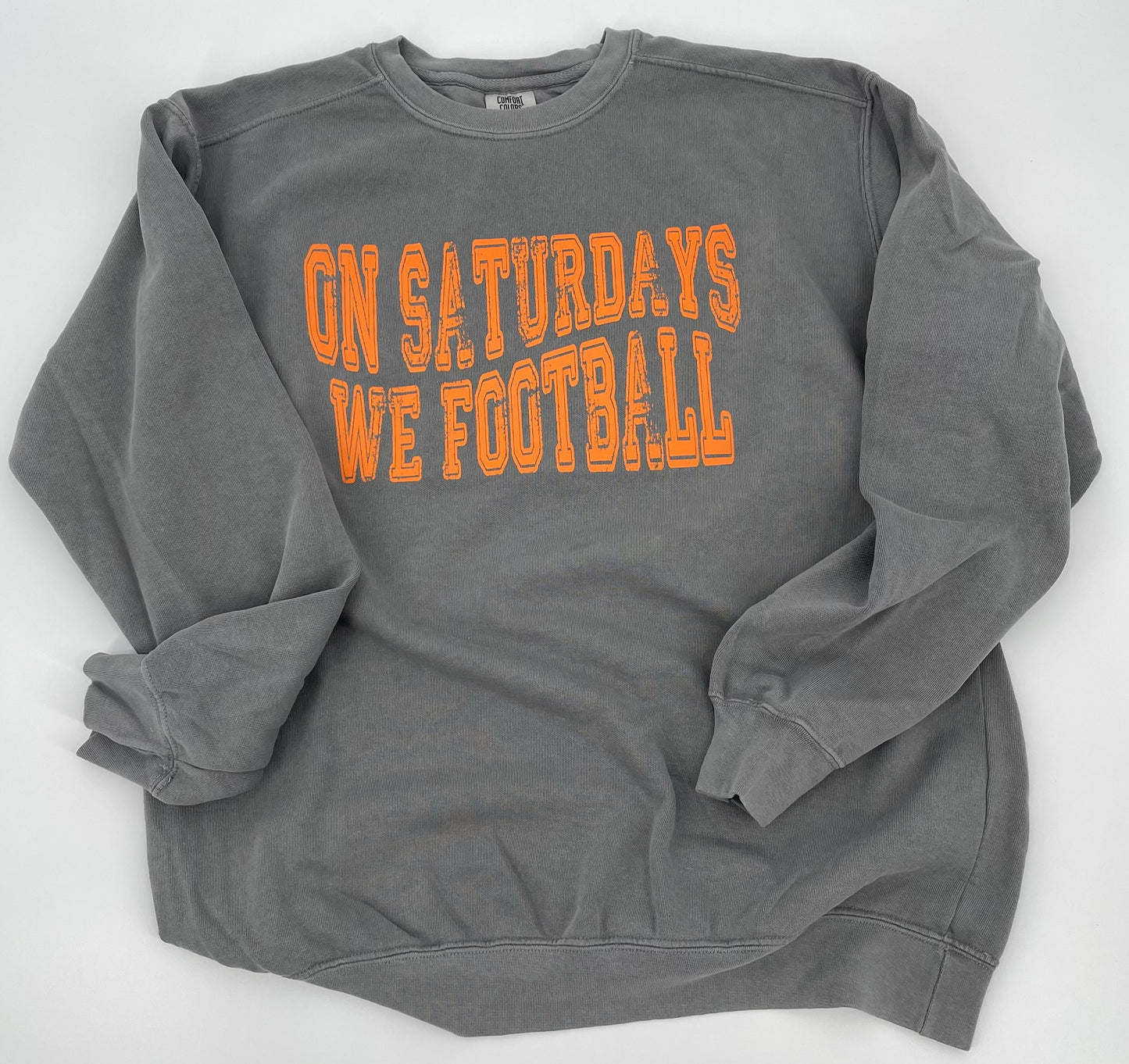 ORANGE - ON SATURDAYS WE FOOTBALL CREWNECK